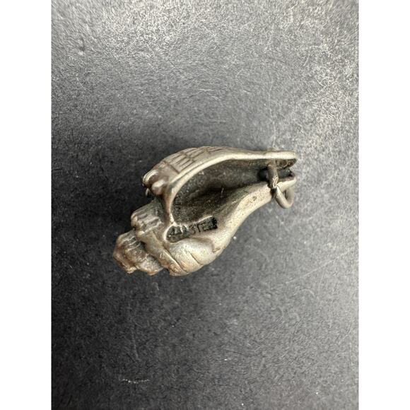 Vtg 925 Solid Sterling Silver Conch Sea Shell 3D Charm Pendant 17.6mm - Picture 7 of 10